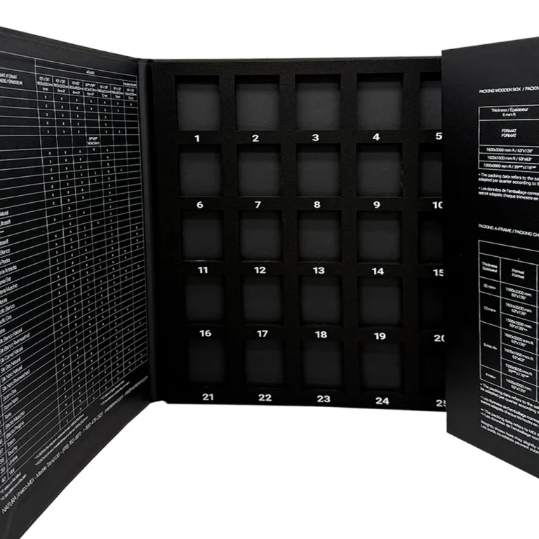 CARPETA CUADRÍPTICA PARA MUESTRAS CERÁMICAS